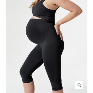BLANQI Maternity Belly Support Crop Leggings - Black / X-Large